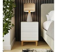 Gfw Karla Ribbed 2 Drawer Bedside Table White