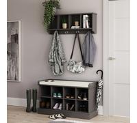 GFW Kempton Shoe Bench + Wall Rack in Grey GFW Grey