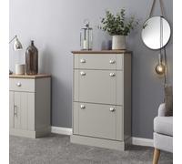 GFW Kendal 2 Tier Shoe Storage Cabinet - Grey