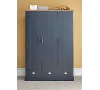 GFW Kendal 3 Door 3 Drawer Wardrobe Slate Blue