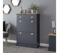 GFW Kendal Deluxe Shoes Cabinet Slate Blue