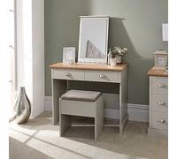 GFW Kendal Dressing Table with Stool Grey