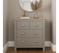 GFW Lancaster Two and Two Drawer Chest Grey, Grey