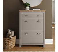 Lancaster 2 Door 1 Drawer Shoe Cabinet - Grey