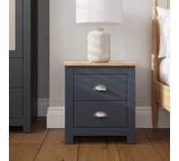GFW Lancaster 2 Drawer Bedside in Dark Navy GFW Dark Navy
