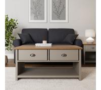 GFW Lancaster 2 Drawer Coffee Table in Grey GFW Grey
