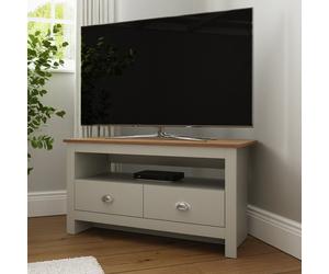 GFW Lancaster 2 Drawer Corner TV Unit - Grey