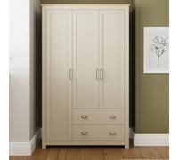 Lancaster 3 Door 2 Drawer Wardrobe - Cream
