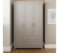Lancaster 3 Door 2 Drawer Wardrobe in Grey