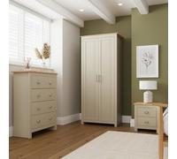Lancaster 3 Piece Bedroom Set - Wardrobe, Chest of Drawers, Bedside - Cream