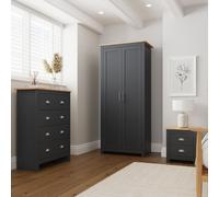 GFW Lancaster 3 Piece Bedroom Set in Dark Blue GFW Dark Blue