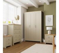 GFW Lancaster 4 Piece Bedroom Set in Cream GFW Cream