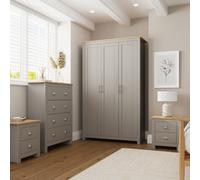 GFW Lancaster 4 Piece Bedroom Set in Grey GFW Grey