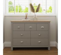 GFW Lancaster 7 Drawer Chest - Grey Oak