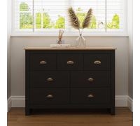 GFW Lancaster 7 Drawer Chest in Black GFW Black