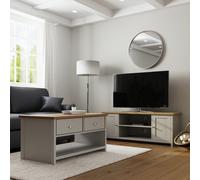 GFW Lancaster Coffee Table With Shelf and TV Unit - Grey