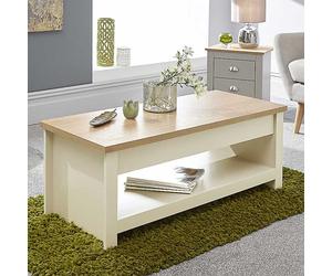 GFW Lancaster Lift Up Coffee Table Cream