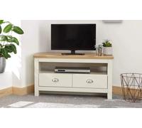 GFW Lancaster Wood Corner TV Cabinet With Shelf & 111.5 x 81 x 35 cm Cream