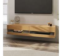 Leon 180cm Wall TV Unit with LED GFW Light Oak One Size
