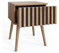 GFW Louvered 1 Drawer Side Table - Natural