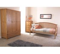 GFW Madrid Single Oak Wood Wooden Day Bed - Brown - Wilko