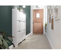 Narrow 6 Drawer Shoe Cabinet - White