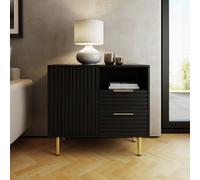 GFW Nervata 1 Door 2 Drawer Sideboard - Black
