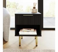GFW Nervata 1 Drawer Side Table - Black