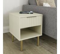 GFW Nervata 1 Drawer Side Table - Ivory