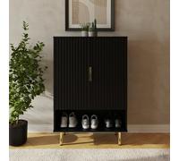 GFW Nervata 2 Door Shoe Storage Cabinet - Black