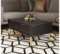 GFW Nervata 2 Drawer Coffee Table - Black