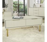 GFW Nervata 2 Drawer Coffee Table - Ivory