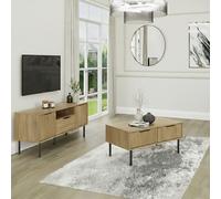 GFW Nervata Coffee Table and TV Unit - Oak