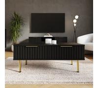 GFW Nervata 2 Drawer Black Coffee Table - Size: 88 x 48 x 36cm - Wilko