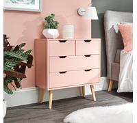 Nyborg 4 Drawer Chest - Coral Pink