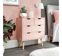 GFW Nyborg 4 Drawer Chest - Coral Pink