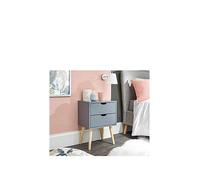 Gfw Nyborg Single 2 Drawer Bedside Dark Grey