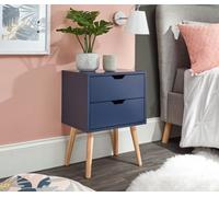 GFW Nyborg 2 Drawer Nightshadow Blue Bedside Table - Wilko