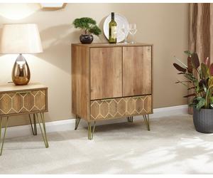 GFW Orleans 2 Door Wine Cabinet - Mango Wood Effect