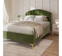 GFW Pettine End Lift Ottoman Storage Bed in Green | Size: Double GFW Green Double