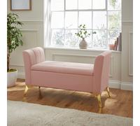 Pettine Ottoman Storage Bench - Pink