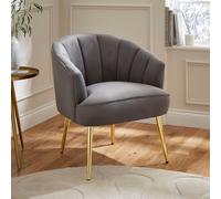 Pettine Scallop Plush Velvet Accent Chair