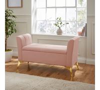 GFW Pettine Fabric Ottoman Storage Bench - Blush Pink