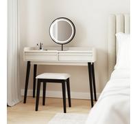 GFW Phoebe 2 Drawer Dressing Table With Stool - White