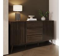 GFW Rowan Large Walnut Sideboard Cabinet Display Shelf Storage Cupboard