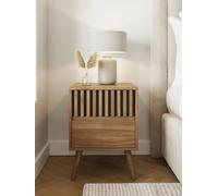 Gfw Rowen 2 Drawer Bedside Table Oak/Black