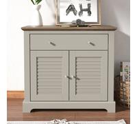 GFW Salcombe Compact Sideboard Light Grey, Grey