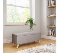 Secreto Fabric Bedroom, Hallway Ottoman Storage Window Seat Bench Light Grey