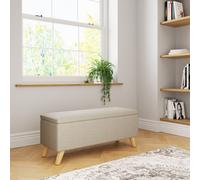 GFW Secreto Fabric Storage Ottoman Bench in Natural GFW Natural