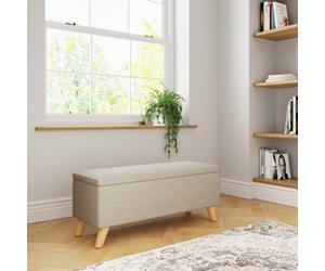 Gfw Secreto Fabric Storage Ottoman Bench Natural